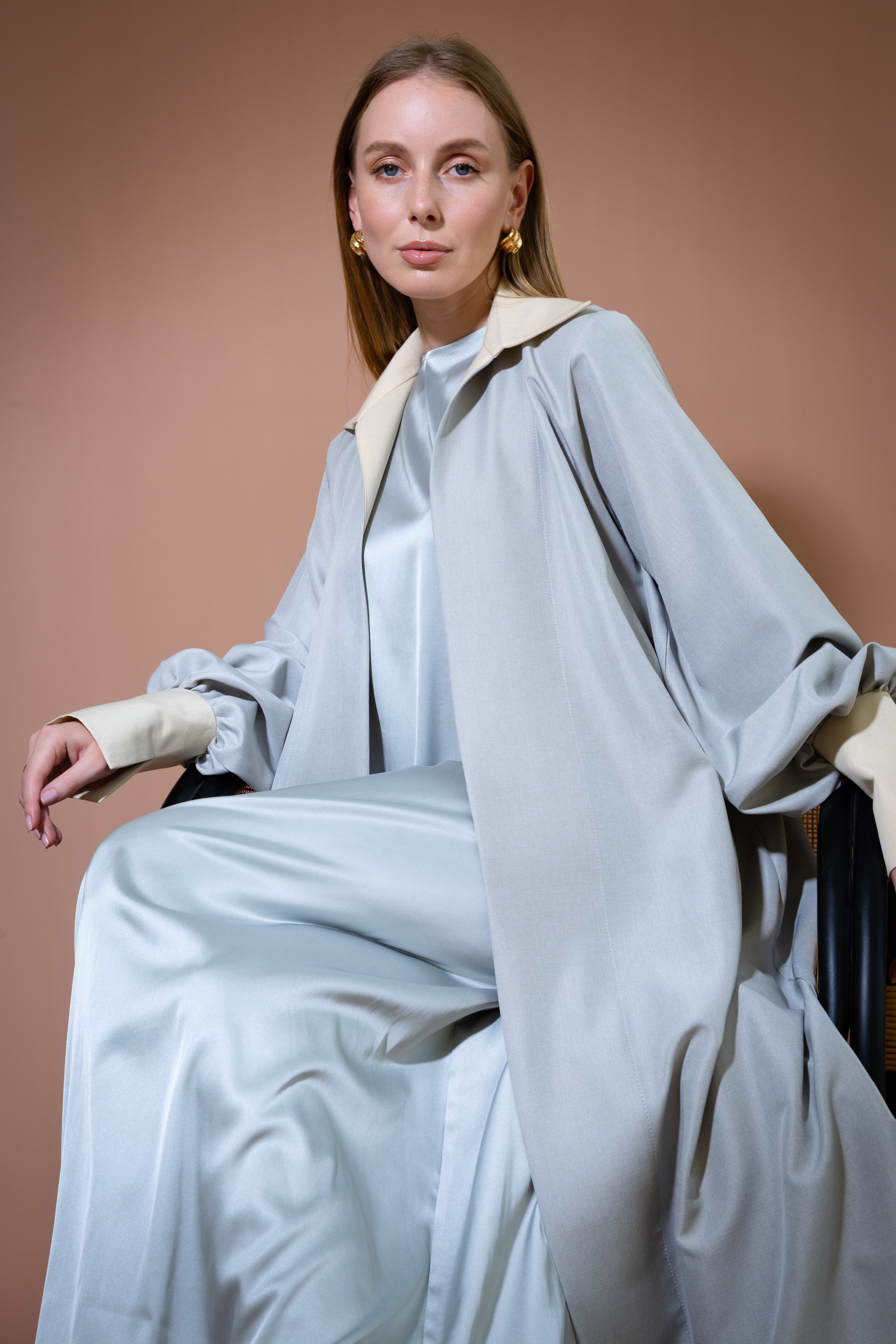 The Power Pinstripe Abaya in Linen