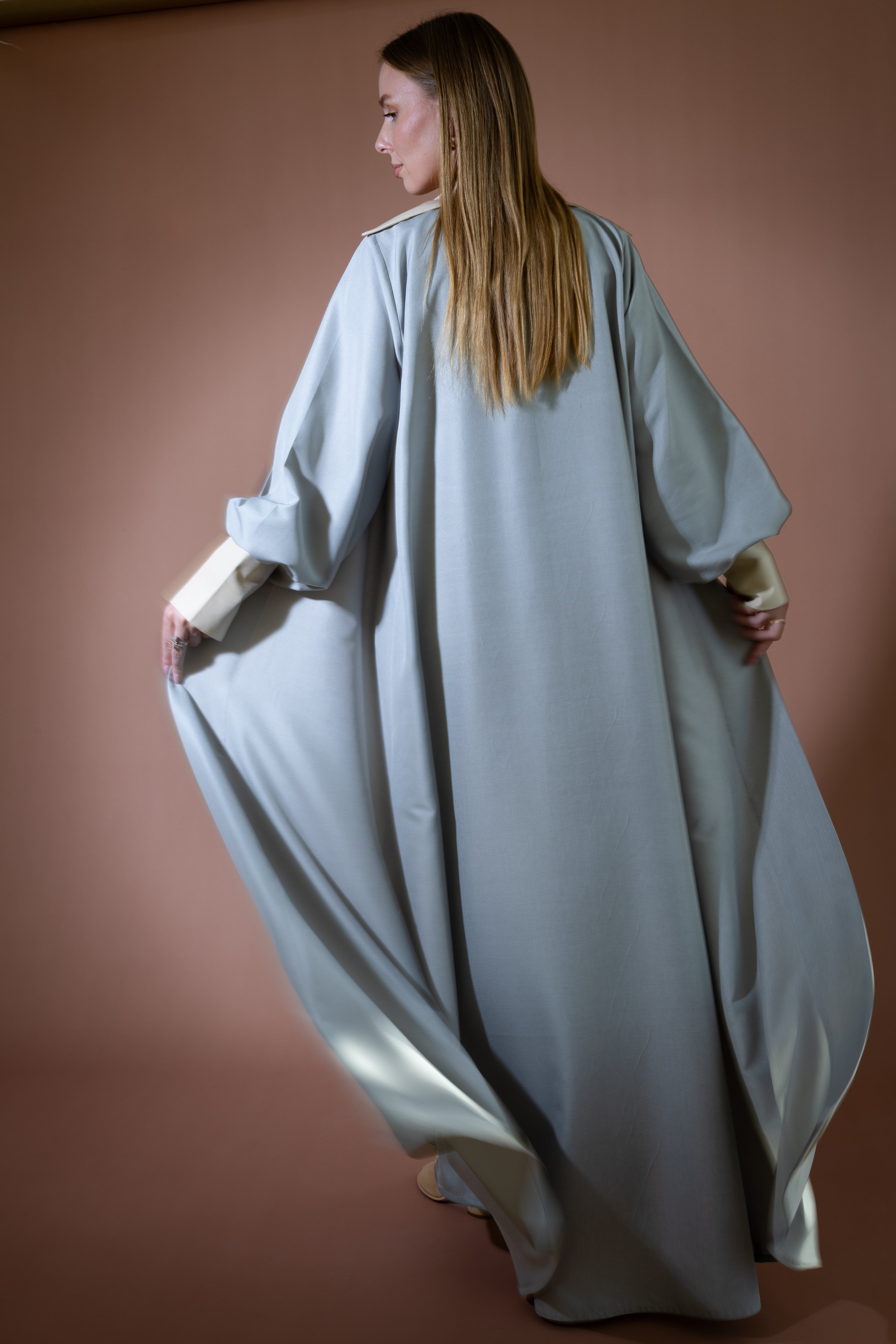 The Power Pinstripe Abaya in Linen