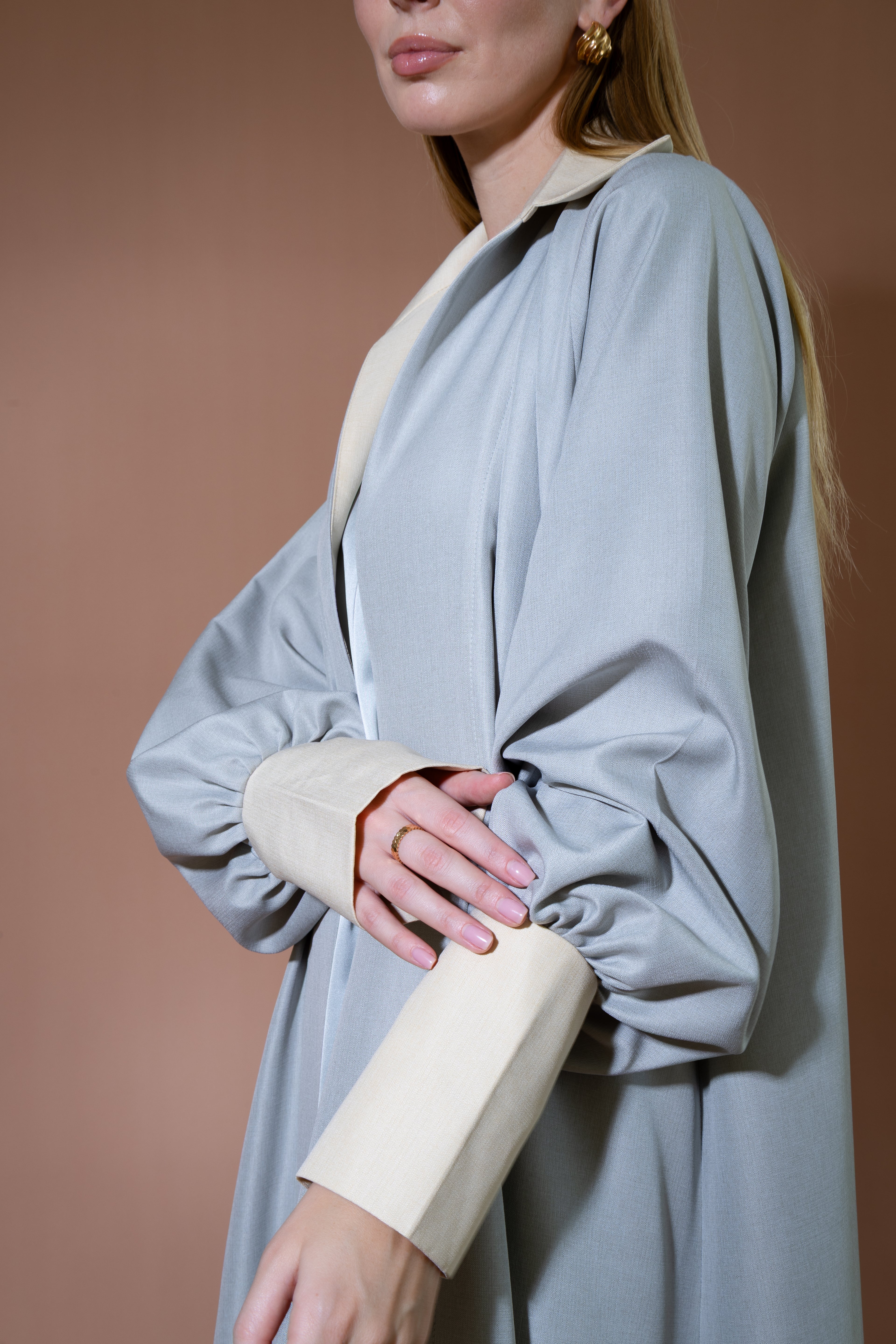 The Power Pinstripe Abaya in Linen