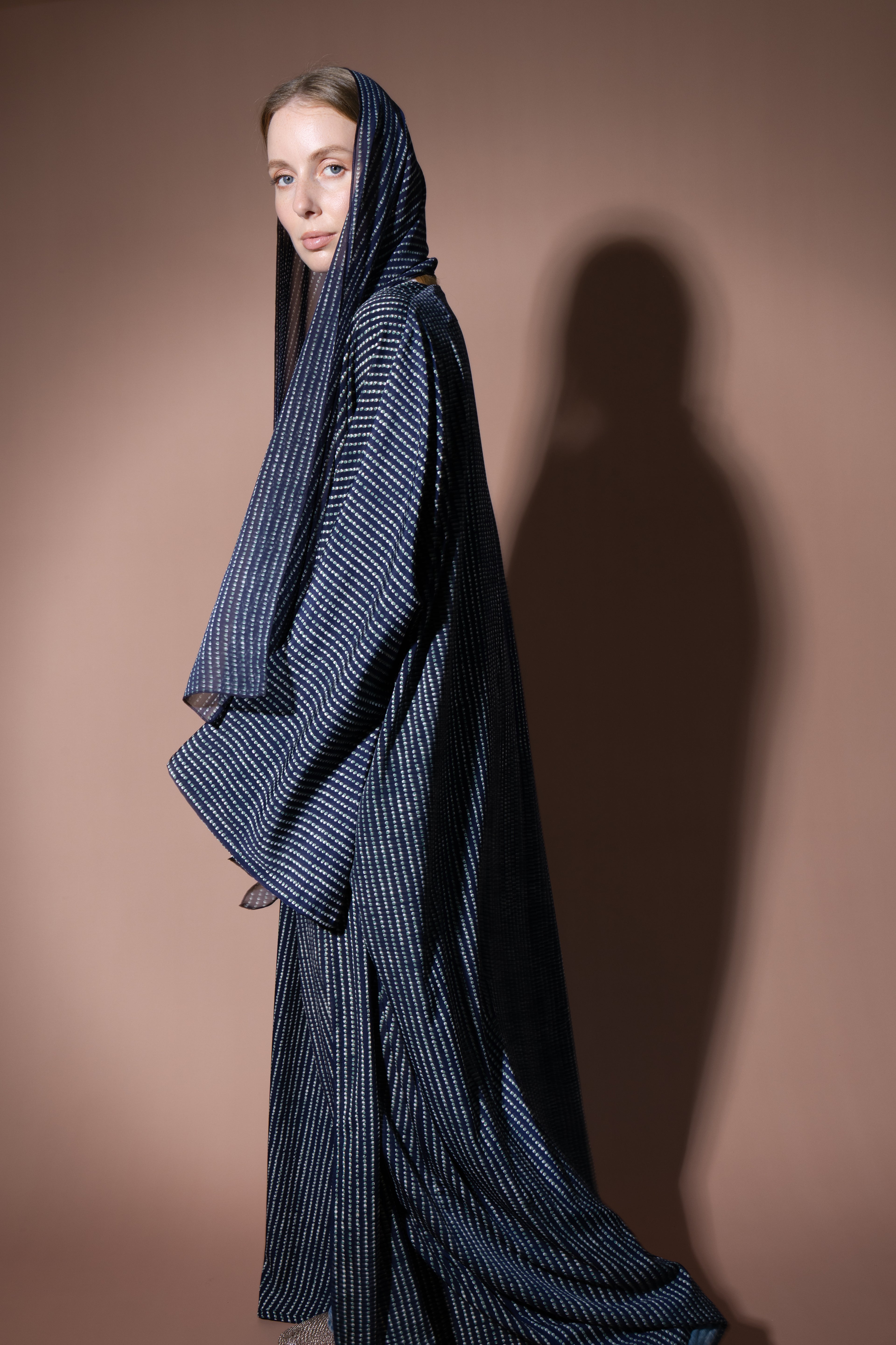 The Polka Dot Abaya in Navy