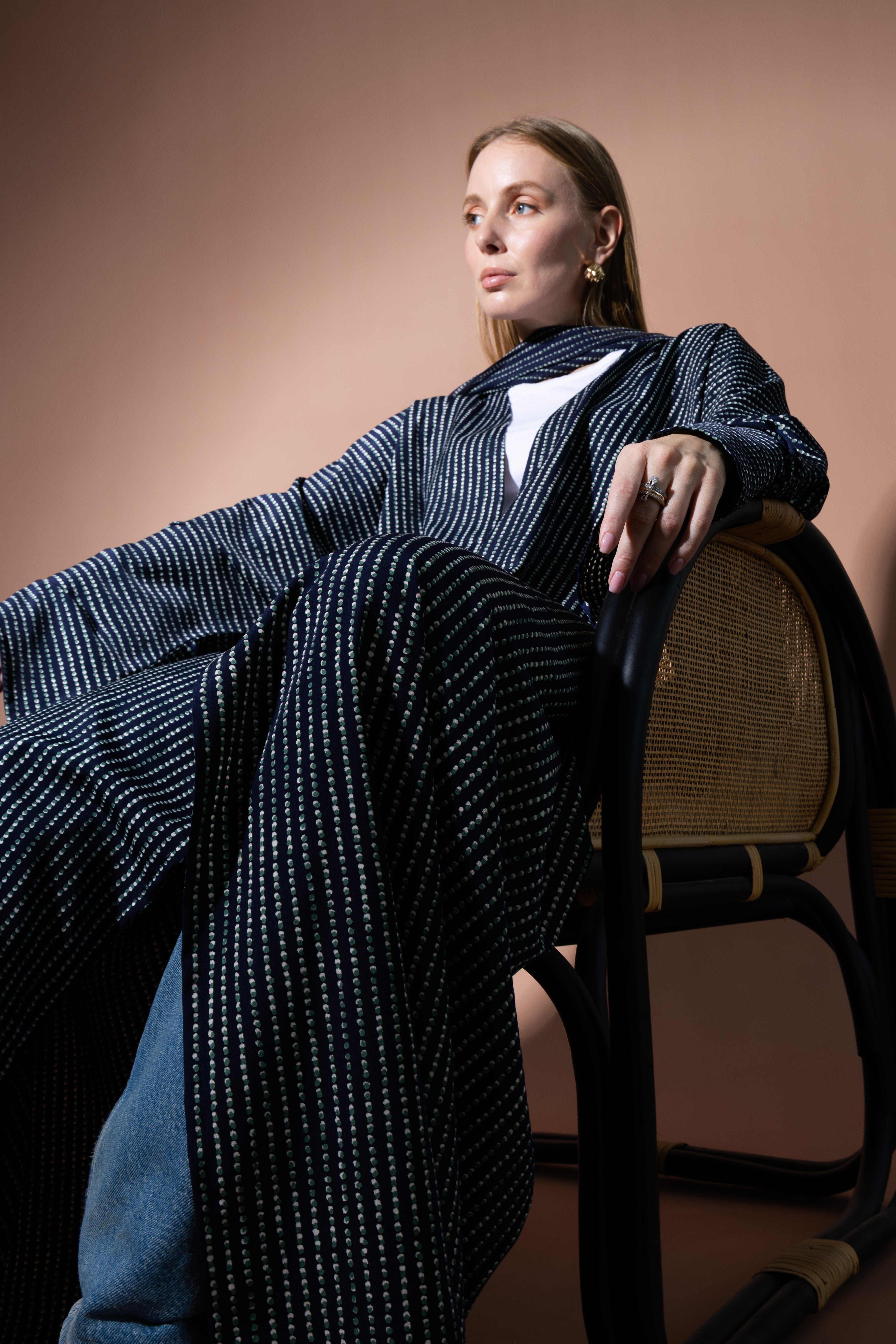 The Polka Dot Abaya in Navy