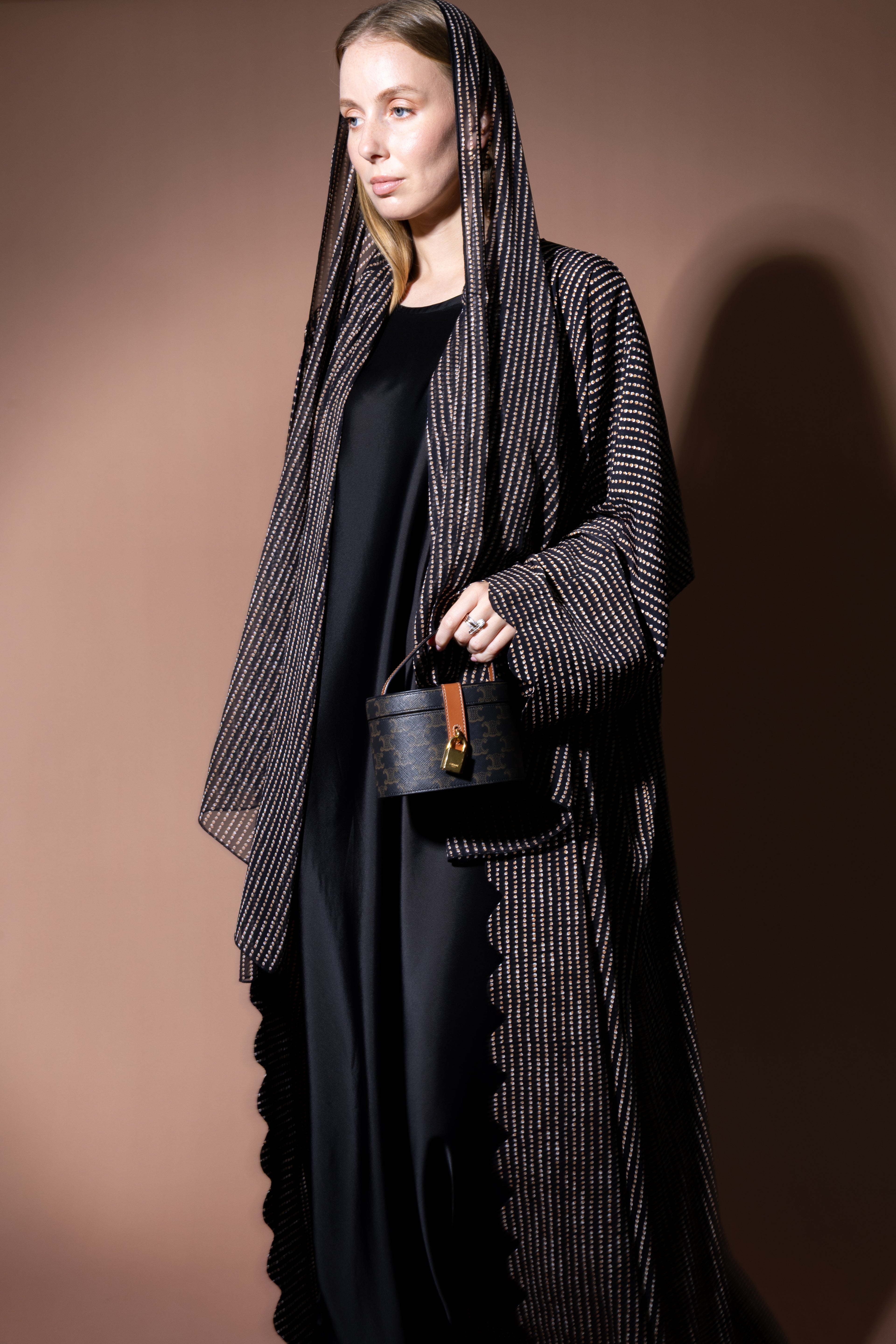The Polka Dot Abaya in Espresso
