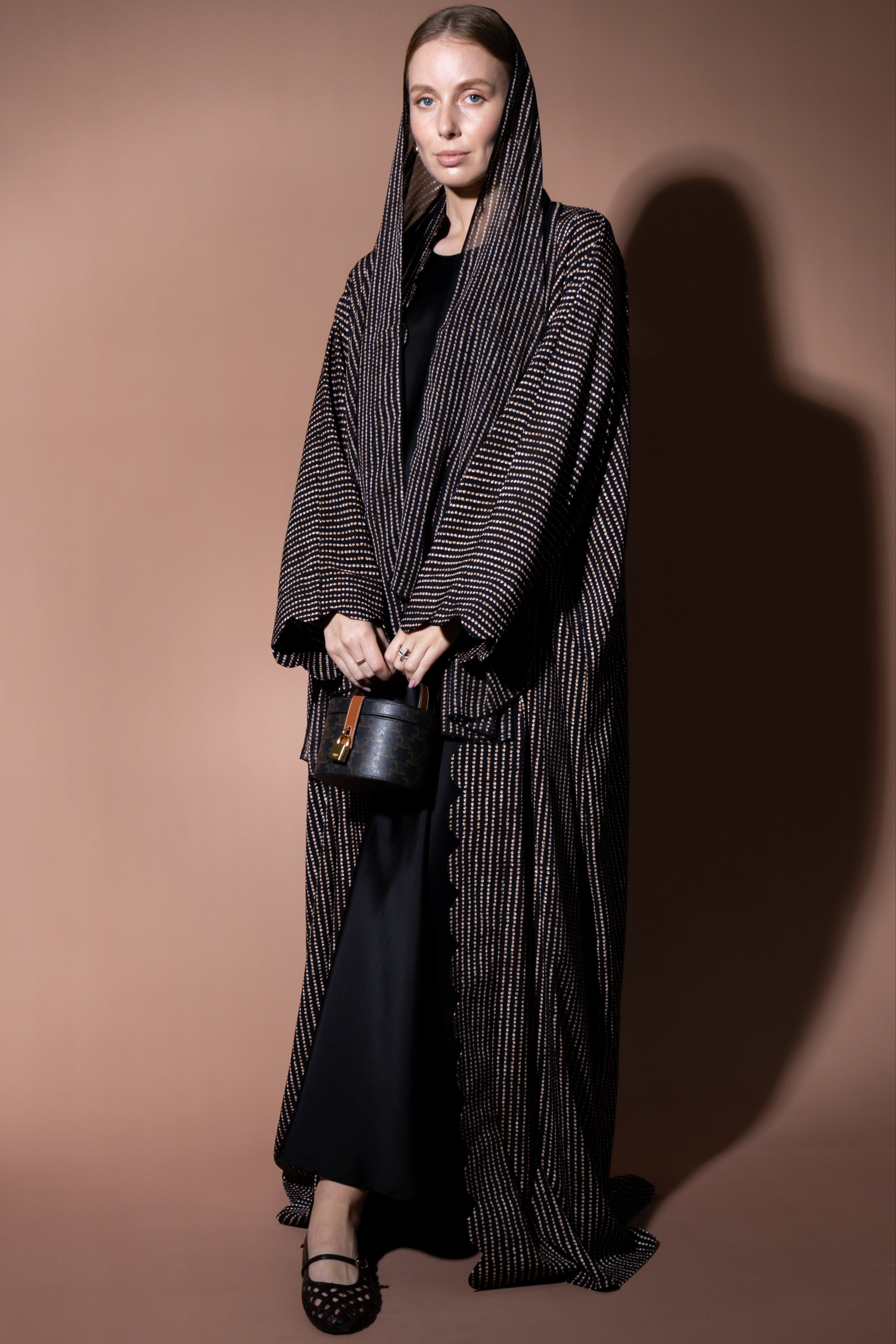 The Polka Dot Abaya in Espresso