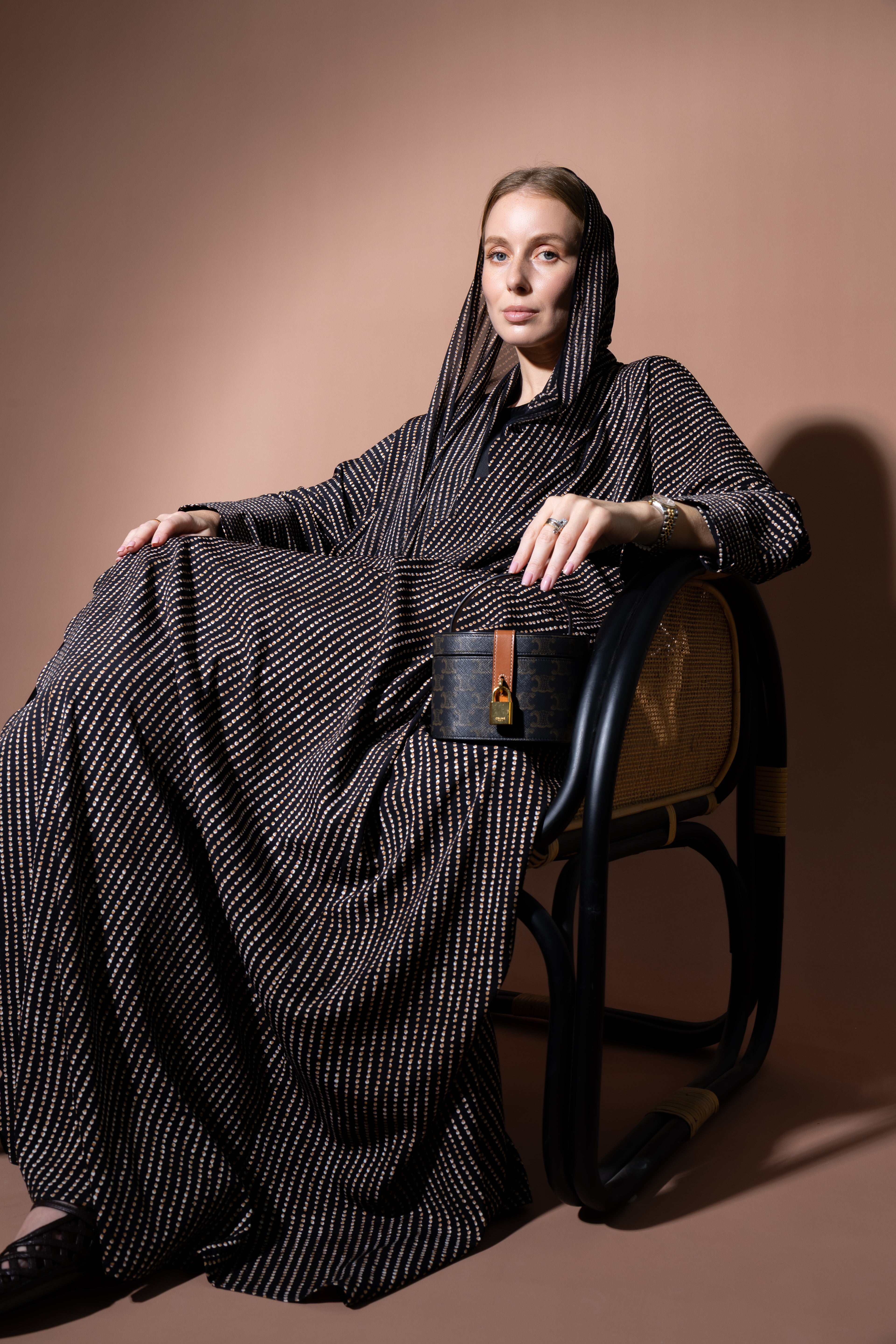 The Polka Dot Abaya in Espresso