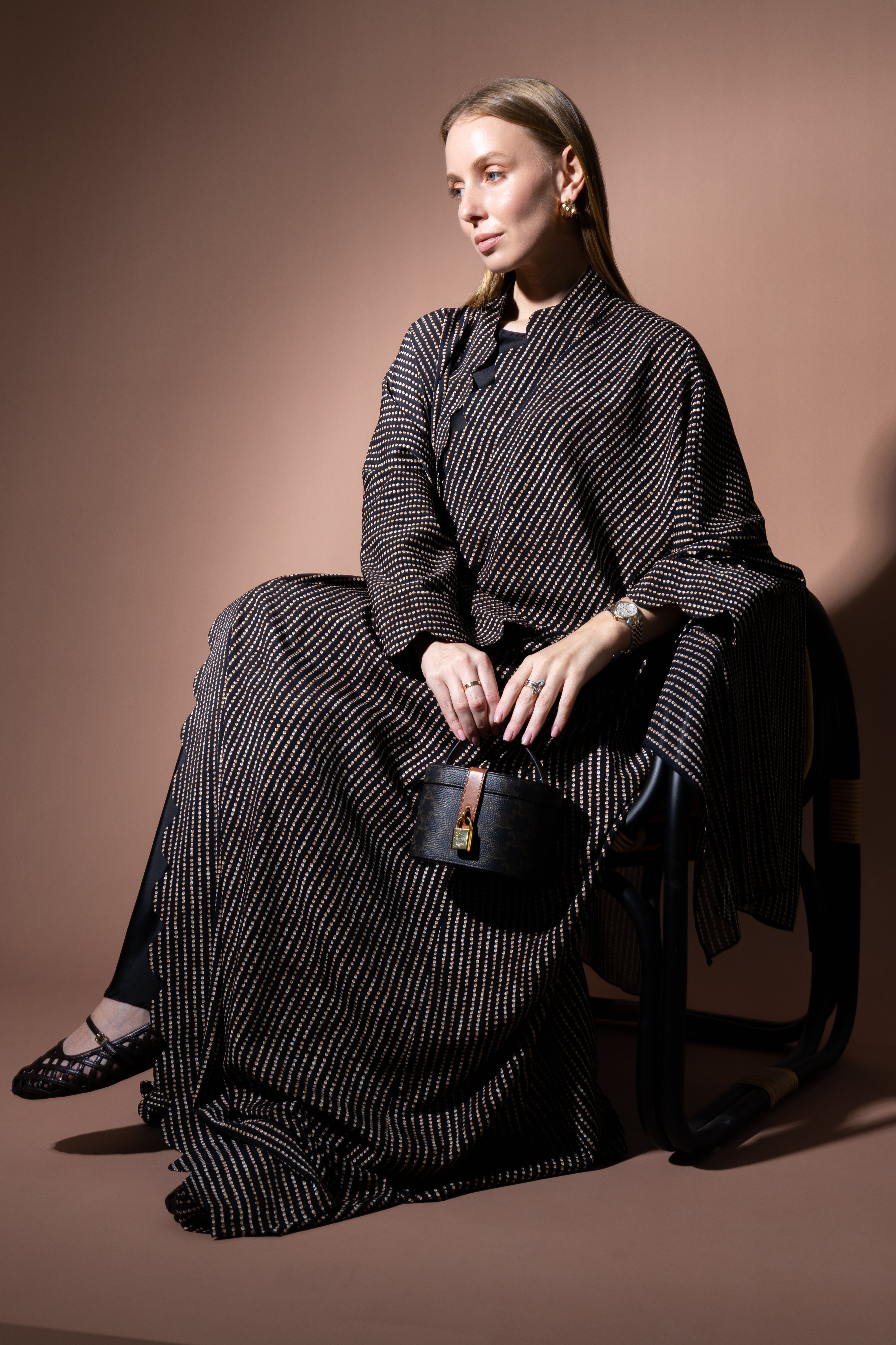 The Polka Dot Abaya in Espresso