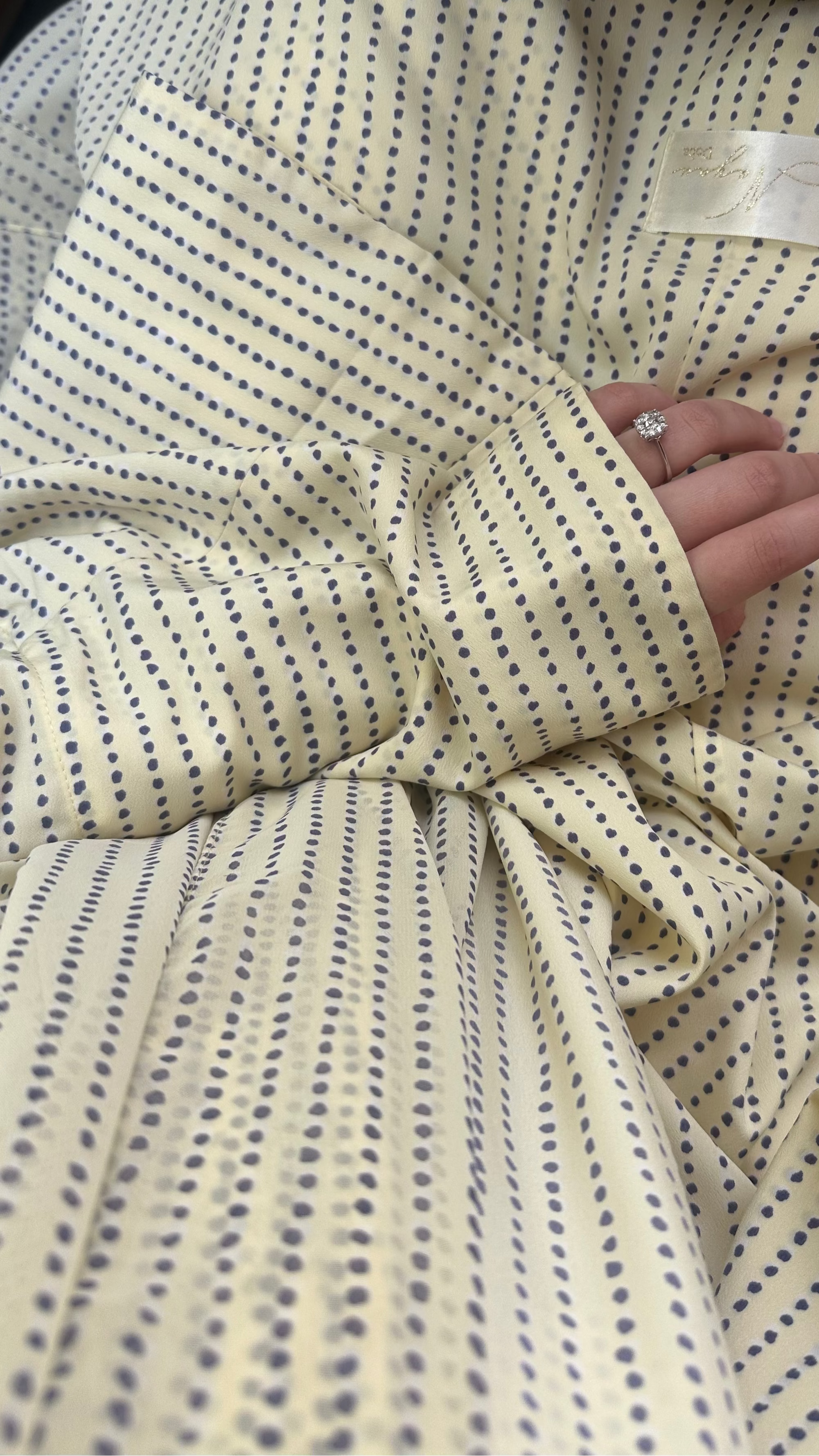 The polka dot abaya in Yellow