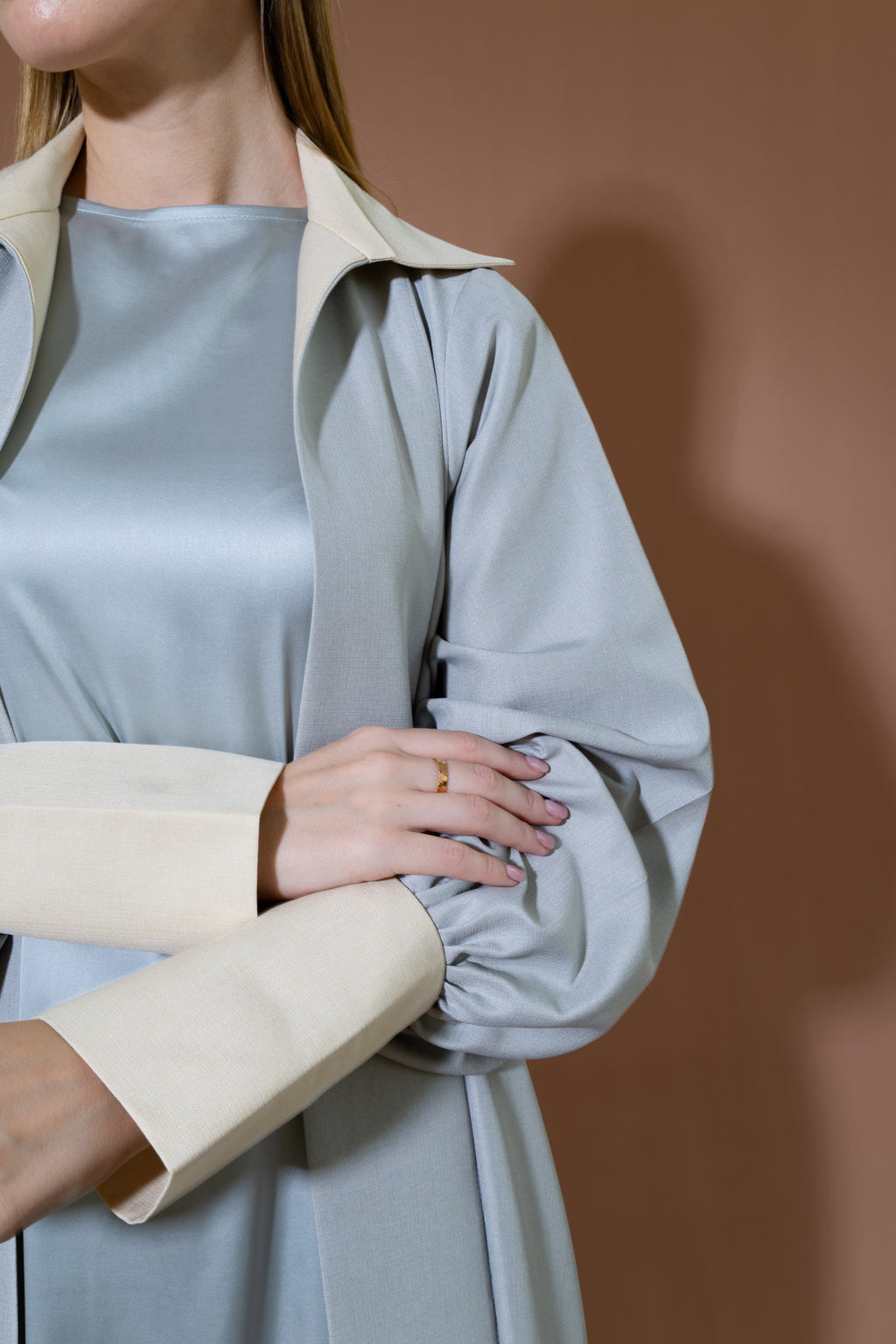 The Power Pinstripe Abaya in Linen