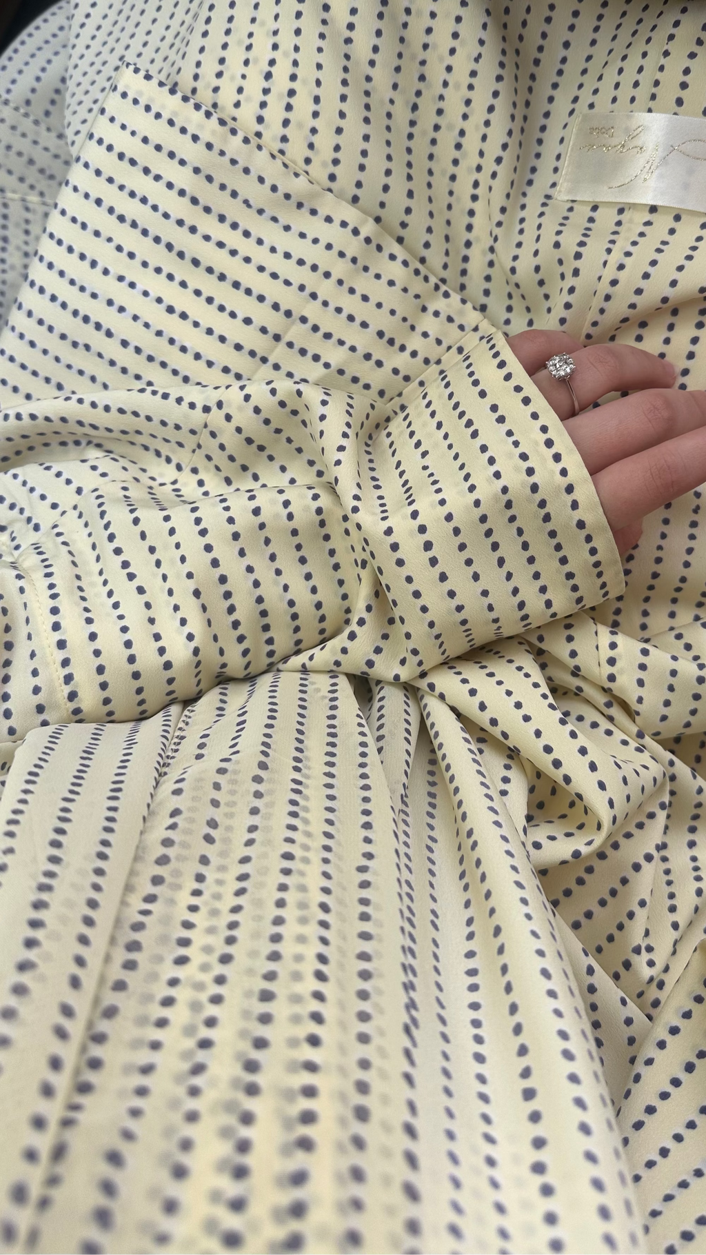 The polka dot abaya in Yellow